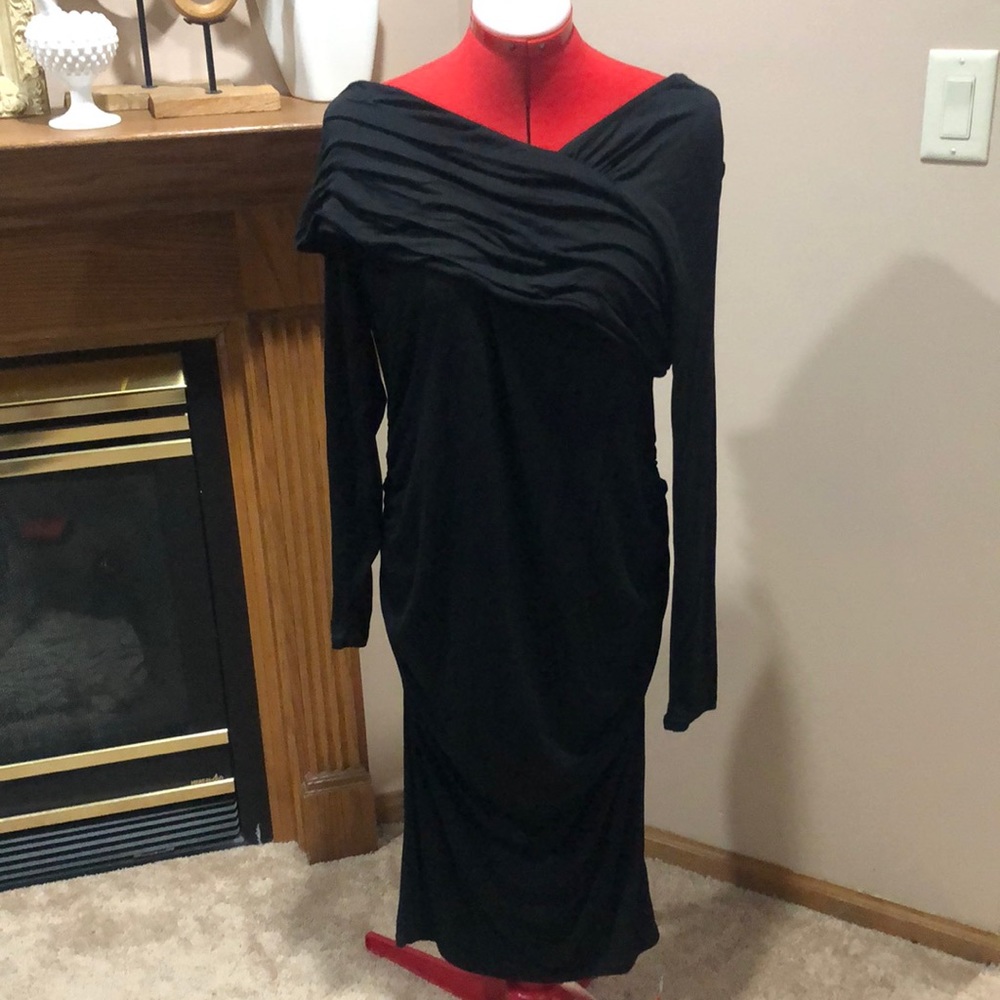 Off the shoulder black dress